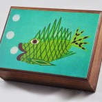 Annabella Box with “Green Fun Fish” Art