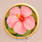 Pink Hibiscus Wooden..